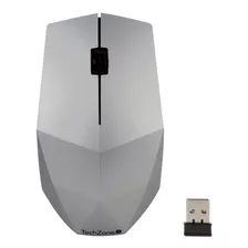 Mouse Óptico Inalámbrico Techzone Con Diseño Ergonómico Color Blanco