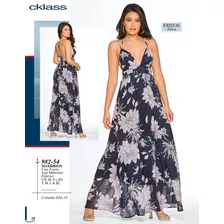 Vestido Azul Maxidress Multicol Cklass 982-54