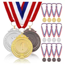 15pzs Medallas Metal De Oro Plata Bronce Deportivas De Niños