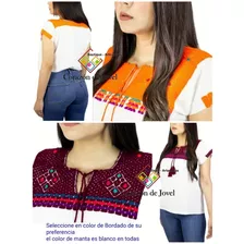 Blusas De Manta/artesanal Bordadas A Mano De Bochil-chiapas