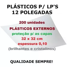 200 Plásticos Externos 0,10 P/ Proteção Capa Lp Disco Vinil