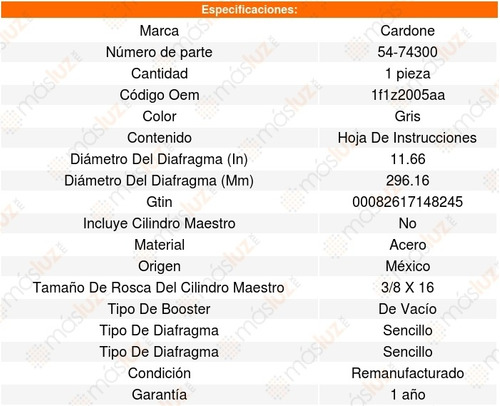 Booster Frenos Mercury Sable 2002 Al 2004 Cardone Foto 5