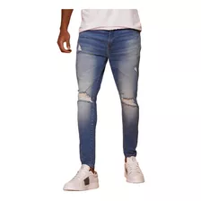 Jean Bross Super Skinny Azulino Big Láser C/roturas