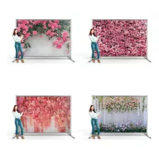 Painel De Festa Fundo Fotos Rosas Flores 4,0 X 3,0 Metros