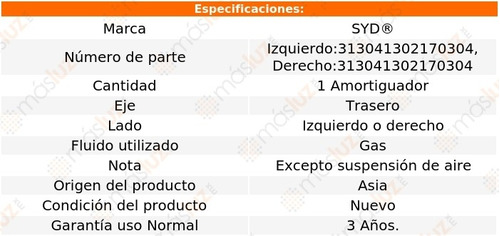 (1) Amortiguador Tra Gas Der O Izq Relay Saturn 07 Syd Foto 2