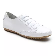 Sapatênis Feminino Branco Couro Macio Tênis Branco White