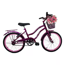 Bicicleta Cissa 20 Infantil Retrô Feminina Rosa Verniz