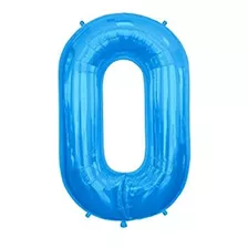 Globo De Número 0,color Azul De 16 In
