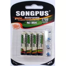 Pilhas Recarregável Songpus Aa 2700mah Palito 