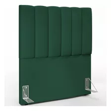 Cabeceira Cama Box Solteiro 100 Cm Dália Suede Verde Musgo Cor Verde-musgo