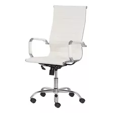 Kit 3 Cadeiras Escritório Esteirinha Presidente Eames Alta Cor Branco Material Do Estofamento Couro Sintético