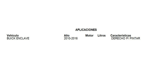 Espejo Retrovisor Derecho Buick Enclave 2016 P/ Pintar Tyc Foto 2