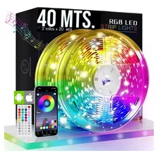 Cinta De Luz Led Rgb 40 Metros Tira Led + Control Bluetooth