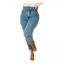 Calça Jeans Feminina Mom Cintura Alta Estilo Vintage