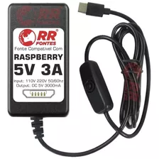 Fonte Carregador Microusb Dc 5v 3a Para Raspberry Pi Pi2 Pi3