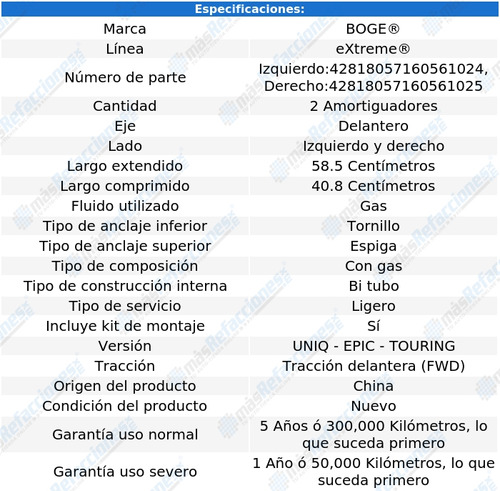 2 Amortiguadores Del Honda Hr-v 2016 2017 2018 2019 2020 Foto 2