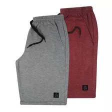 Kit 2 Bermudas Moletom Básicas Masculina 