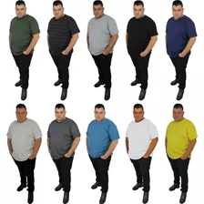 Kit 10 Camiseta Masculina Básica Malha Big Plus Size Atacado