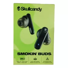 Audífonos Inalámbricos Bluetooth Skullcandy Smokin Buds Color Negro Color De La Luz Azul