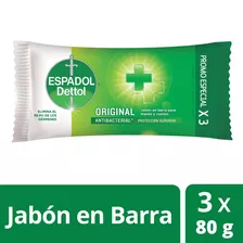 Jabón En Barra Espadol Dettol Original 3 Unidades X 80g