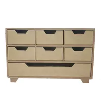 Comoda Retangular Sulfite 7 Gavetas 33cm Mdf