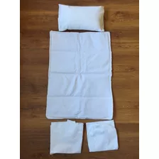 Set Ropa Cuna Moises O Colecho Algodón Pique Blanco