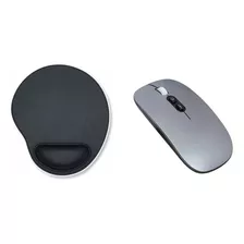 Mouse Recarregável + Mouse Pad Para Notebook Lenovo Ideapad Cor Cinza