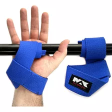 Fita Strap Treino Azul Gripps Munhequeira Luva Gancho