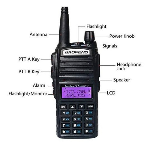 Radio Baofeng Uv-80 2 Caminos Pregramacin Antena -negro Foto 6