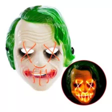 Mascara Halloween Joker Guasón - Luces Led Neón