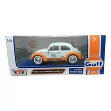 Volkswagen Beetle 1966 Gulf/ Escala 1:24/ Metálico/ 17cms .