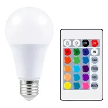 Lampada Bulbo Led Rgb 7w Com Controle Bivolt Multi Cor