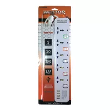 Supresor De Picos 5 Salidas + 4 Usb Wt-295usb Westor Mihaba