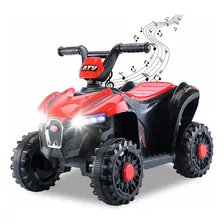 Montable Cuatrimoto Para Niños Moto Electrica Con Luz Led Color Rojo Fantastic Toys