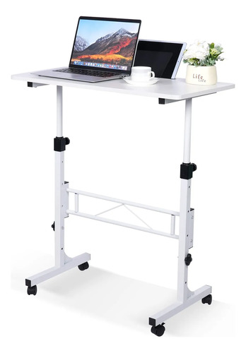 Mesa De Pé Ajustável Klsmyhoki Escrivaninha Móvel Branco