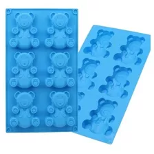 Forma Em Silicone Bombom Biscoito Molde 6 Ursinhos 