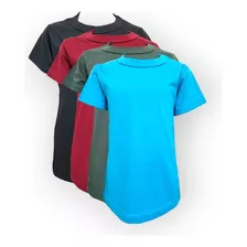 Kit 4 Camiseta Infanto Lisa Basica Neutra Premium Leve Suave