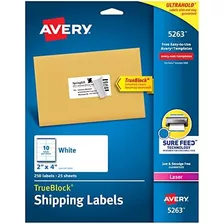 Etiquetas De Dirección De Envío Avery, Impresoras Láser, 250