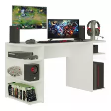 Escritorio Gamer Madesa Mesa Para Computador Gamer 9409 Mdp De 136cm X 75cm X 60cm Blanco