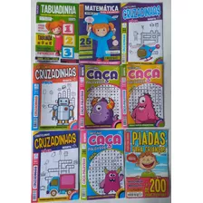 Kit 9 Revistas P/ Crianças Passatempo Aprender Brincando