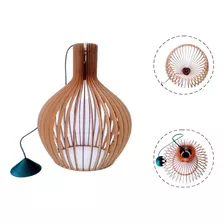 Lustre Pendente Grande Mdf Luminaria Cabo Regulavel