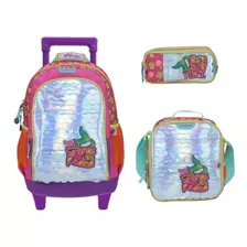 Kit Mochila Lonchera Y Lapicera Happy Girl Primaria Uni497