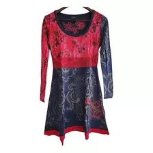 Vestido Manga Larga Desigual Talle Large Mujer Promo