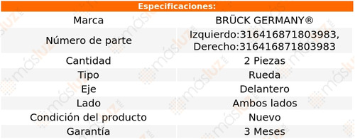 2- Mazas Rueda Delanteras Pilot 6 Cil 3.5l 2005/2008 Bruck Foto 2