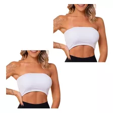 Kit 2 Top Faixa Barato Cropped Blusa Tomara Que Caia Suplex 