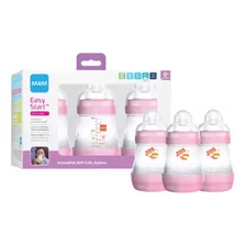 Biberones Anticolico Mam 3 Pack 5oz Easy Start Color Rosa Gatito