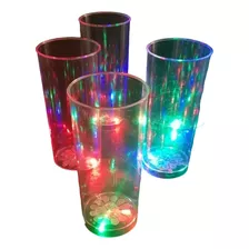 35 Vasos Trago Largo Luminosos Led Con Boton Fiesta Cotillon