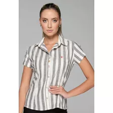 Camisa Social Listrada Elegance Feminino