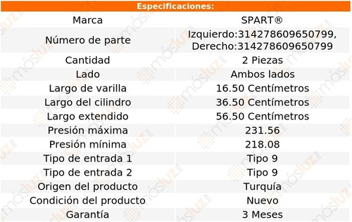 (2) Amortiguadores De 5a Puerta Ford Expedition 03/06 Spart Foto 2