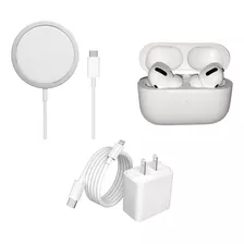 Kit Cargador Inalámbrico Magsafe 20w Para iPhone + Audifonos